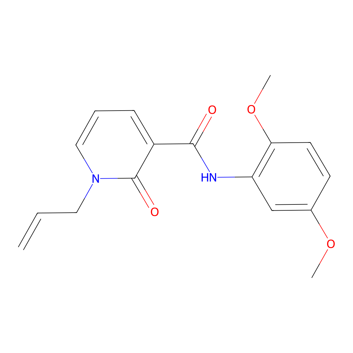 1-allyl-N-(2,5-dimethoxyphenyl)-2-oxo-1,2-dihydro-3-pyridinecarboxamide molecular structure, CAS 320419-87-2