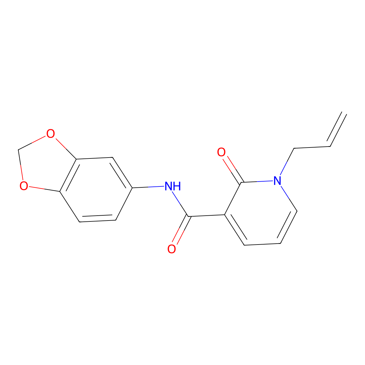 1-allyl-N-(1,3-benzodioxol-5-yl)-2-oxo-1,2-dihydro-3-pyridinecarboxamide molecular structure, CAS 320419-88-3