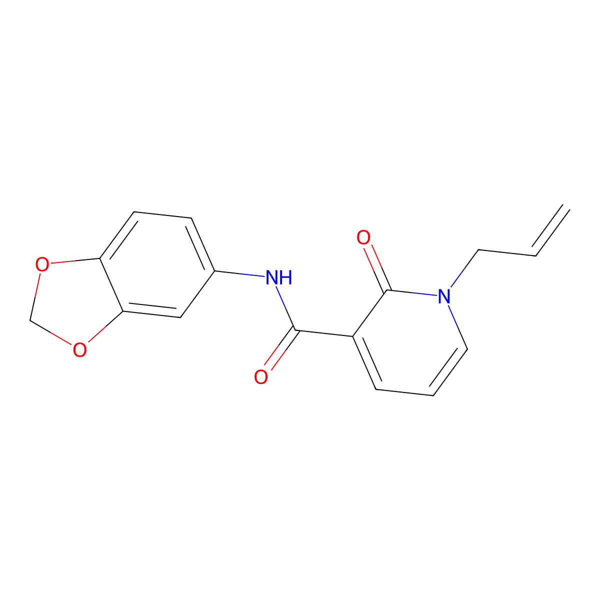 1-allyl-N-(1,3-benzodioxol-5-yl)-2-oxo-1,2-dihydro-3-pyridinecarboxamide molecular structure, CAS 320419-88-3