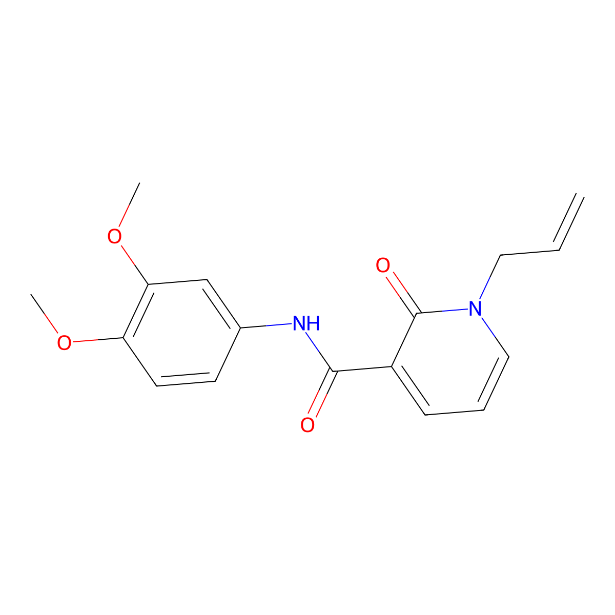 1-allyl-N-(3,4-dimethoxyphenyl)-2-oxo-1,2-dihydro-3-pyridinecarboxamide molecular structure, CAS 320419-90-7