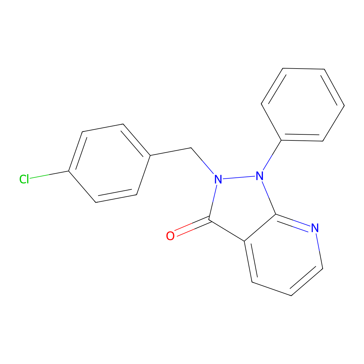 2-(4-chlorobenzyl)-1-phenyl-1,2-dihydro-3H-pyrazolo[3,4-b]pyridin-3-one molecular structure, CAS 320419-92-9
