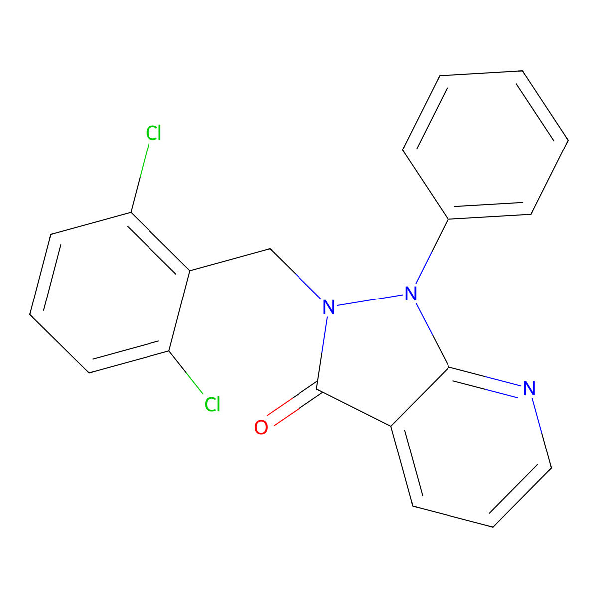 2-(2,6-dichlorobenzyl)-1-phenyl-1,2-dihydro-3H-pyrazolo[3,4-b]pyridin-3-one molecular structure, CAS 320419-93-0