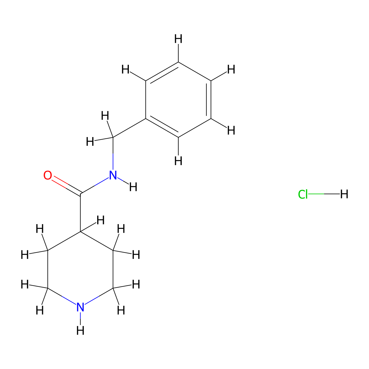 N-benzylpiperidine-4-carboxamide hydrochloride molecular structure, CAS 320420-00-6