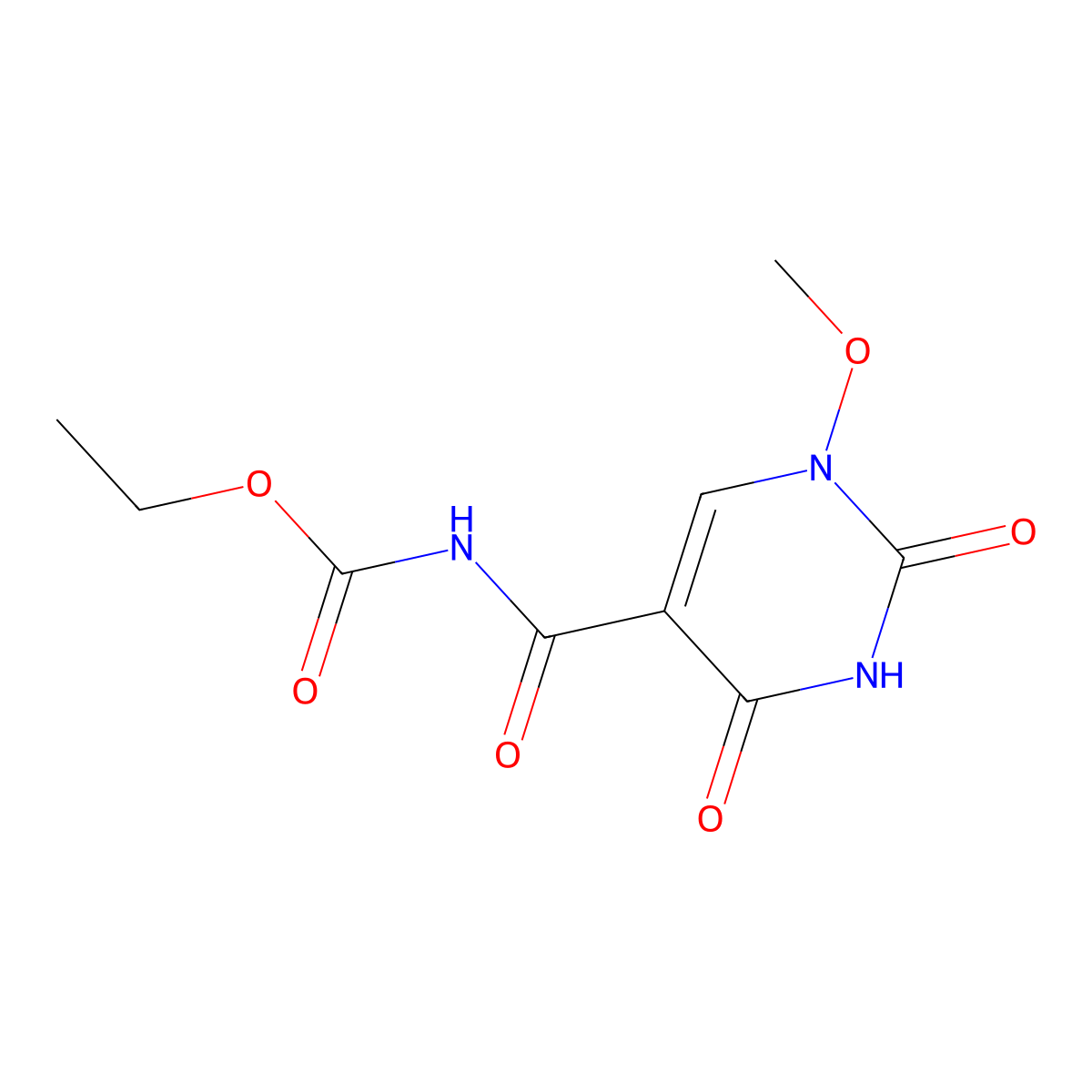 ethyl N-[(1-methoxy-2,4-dioxo-1,2,3,4-tetrahydro-5-pyrimidinyl)carbonyl]carbamate molecular structure, CAS 320420-14-2