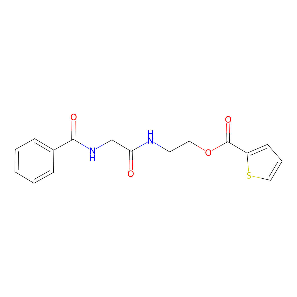 2-{[2-(Benzoylamino)acetyl]amino}ethyl 2-thiophenecarboxylate molecular structure, CAS 320420-25-5