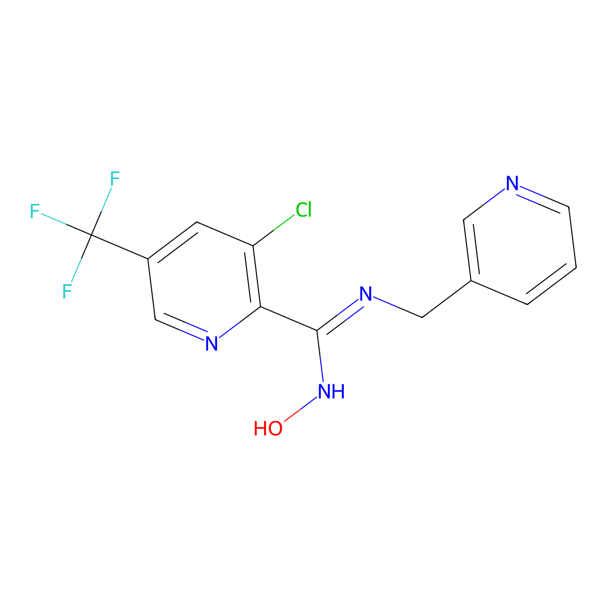 3-chloro-N'-hydroxy-N-(3-pyridinylmethyl)-5-(trifluoromethyl)-2-pyridinecarboximidamide molecular structure, CAS 320420-32-4