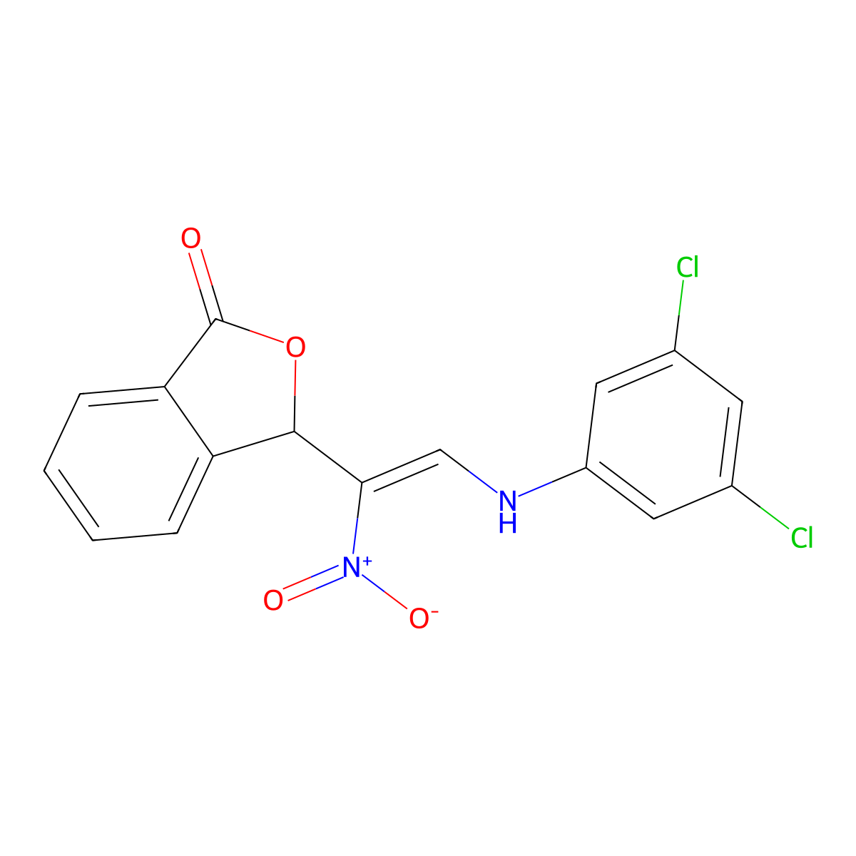 3-[2-(3,5-dichloroanilino)-1-nitrovinyl]-2-benzofuran-1(3H)-one molecular structure, CAS 320420-36-8