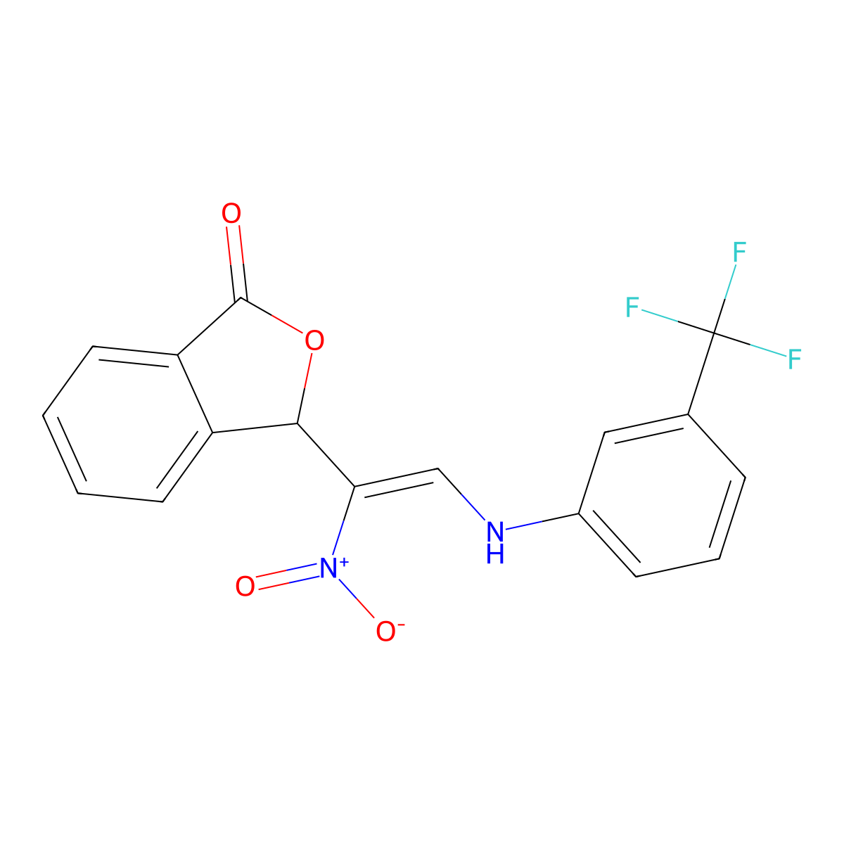 3-[1-nitro-2-[3-(trifluoromethyl)anilino]ethenyl]-3H-2-benzofuran-1-one molecular structure, CAS 320420-39-1