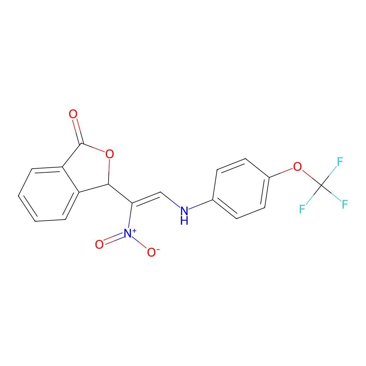 3-{1-nitro-2-[4-(trifluoromethoxy)anilino]vinyl}-2-benzofuran-1(3H)-one molecular structure, CAS 320420-40-4