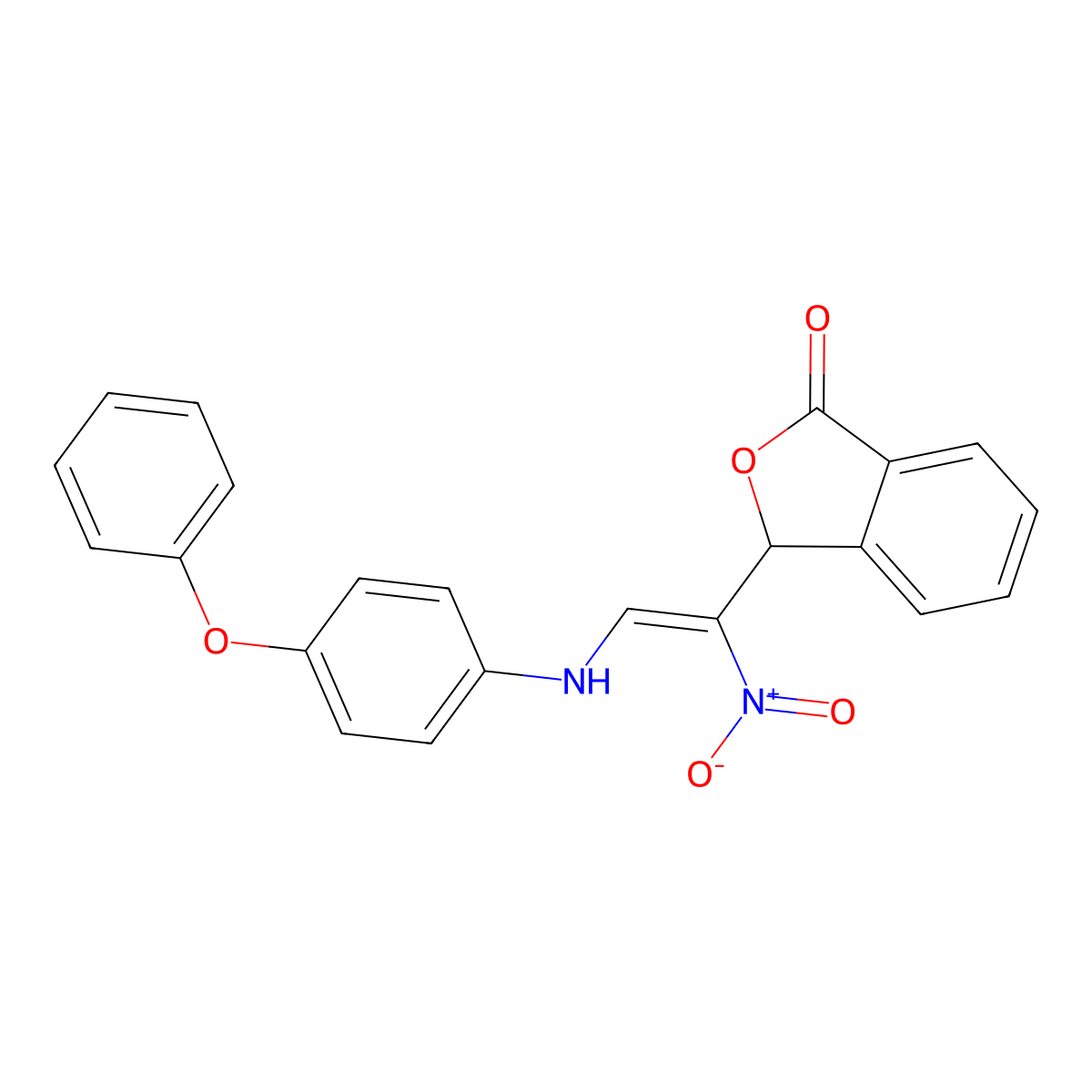 3-[1-nitro-2-(4-phenoxyanilino)vinyl]-2-benzofuran-1(3H)-one molecular structure, CAS 320420-42-6