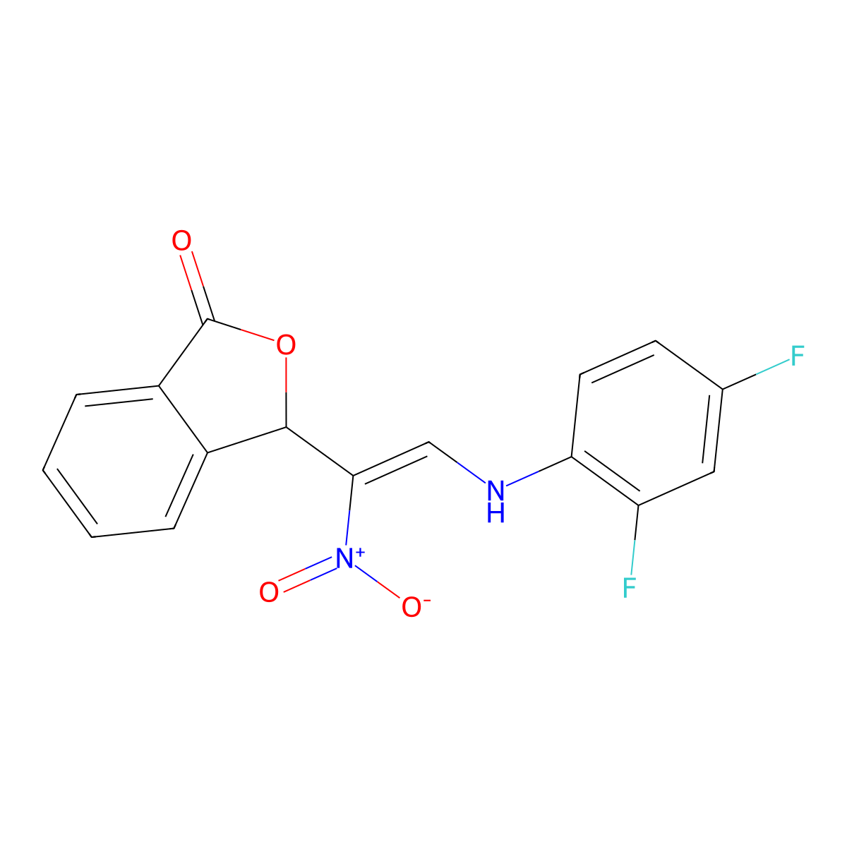 3-[2-(2,4-difluoroanilino)-1-nitroethenyl]-3H-2-benzofuran-1-one molecular structure, CAS 320420-45-9