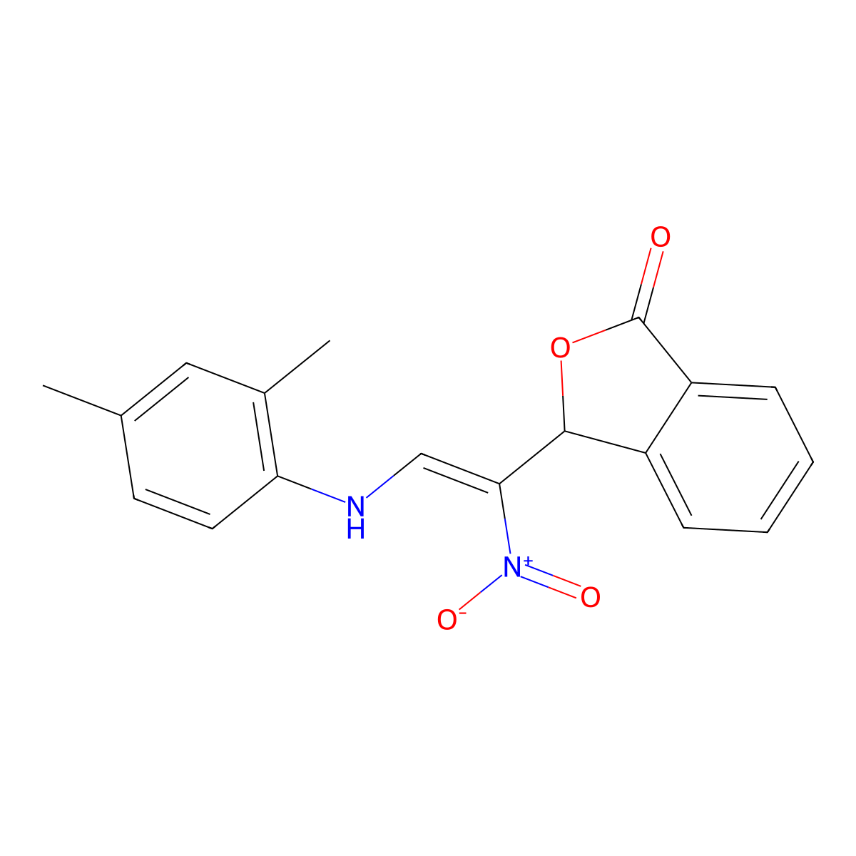 3-[2-(2,4-dimethylanilino)-1-nitroethenyl]-3H-2-benzofuran-1-one molecular structure, CAS 320420-47-1