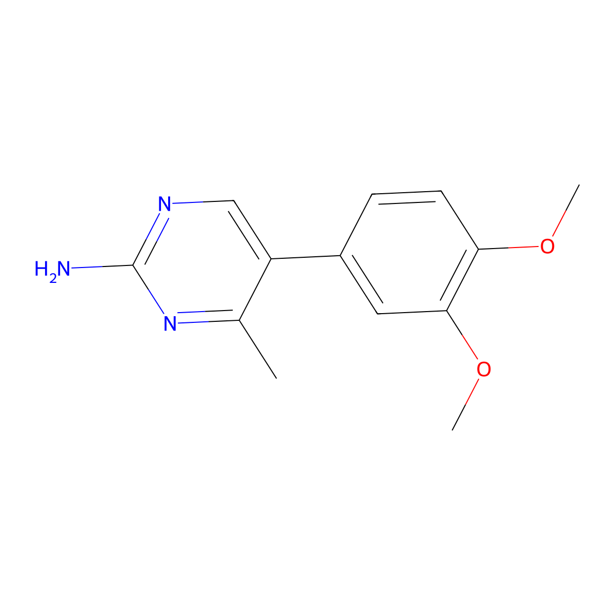 5-(3,4-Dimethoxyphenyl)-4-methyl-2-pyrimidinamine molecular structure, CAS 320420-53-9