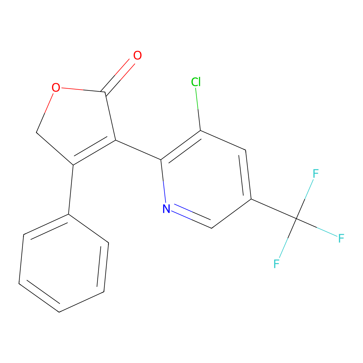 3-[3-chloro-5-(trifluoromethyl)-2-pyridinyl]-4-phenyl-2(5H)-furanone molecular structure, CAS 320420-57-3