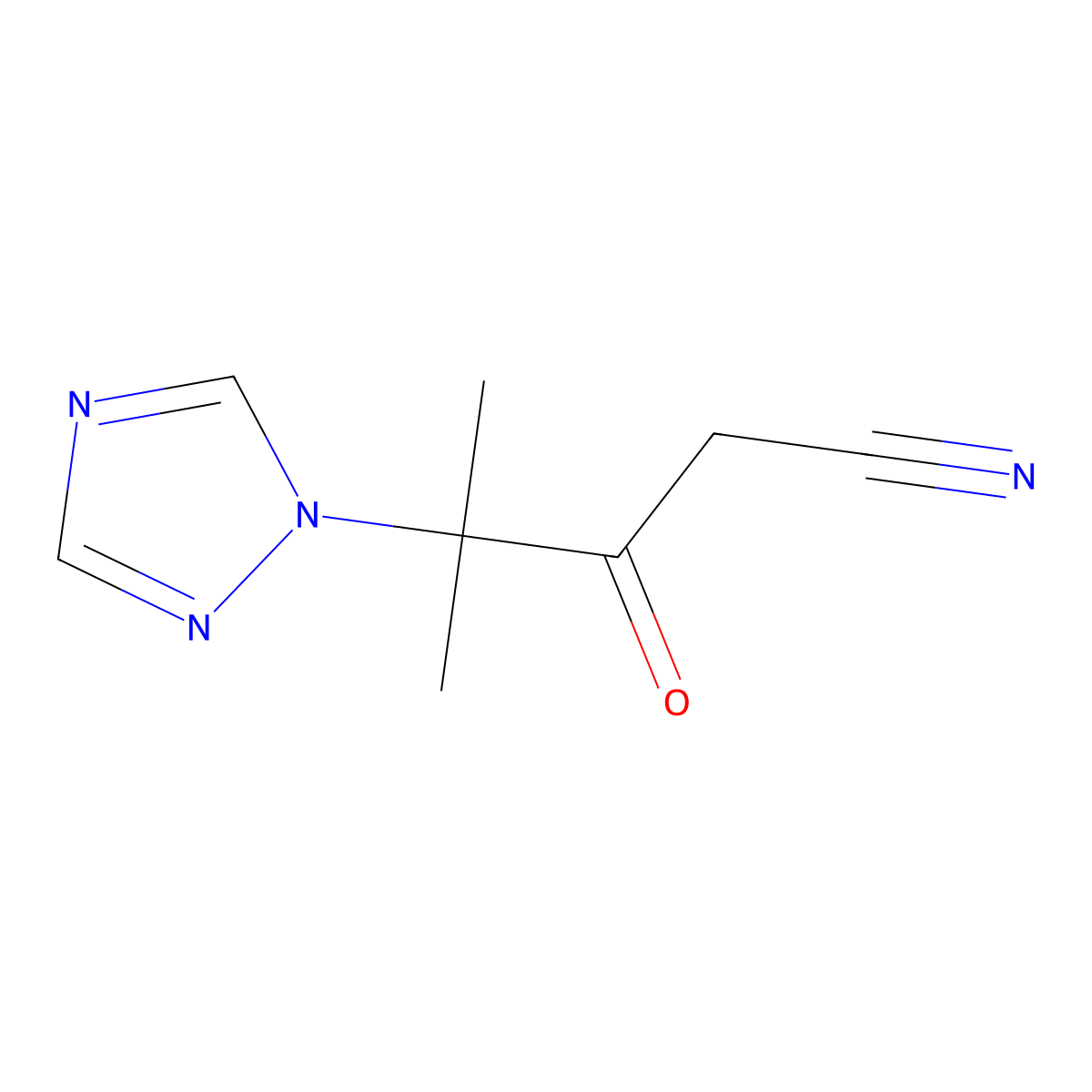 4-methyl-3-oxo-4-(1H-1,2,4-triazol-1-yl)pentanenitrile molecular structure, CAS 320420-58-4