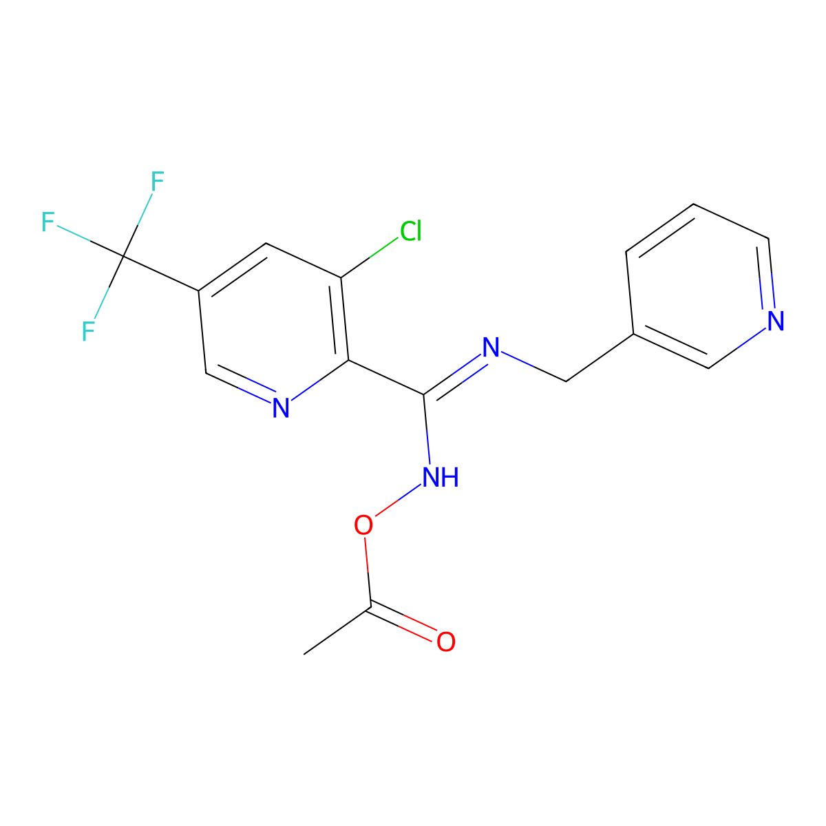 N'-(acetyloxy)-3-chloro-N-(3-pyridinylmethyl)-5-(trifluoromethyl)-2-pyridinecarboximidamide molecular structure, CAS 320420-59-5