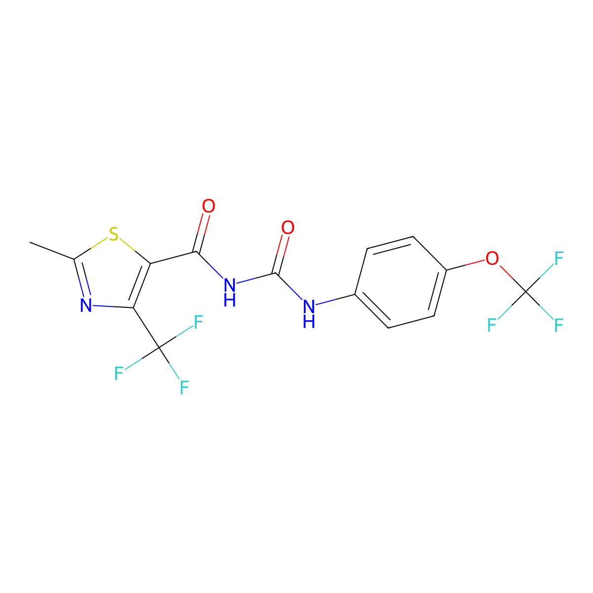 N-{[2-methyl-4-(trifluoromethyl)-1,3-thiazol-5-yl]carbonyl}-N'-[4-(trifluoromethoxy)phenyl]urea molecular structure, CAS 320420-63-1