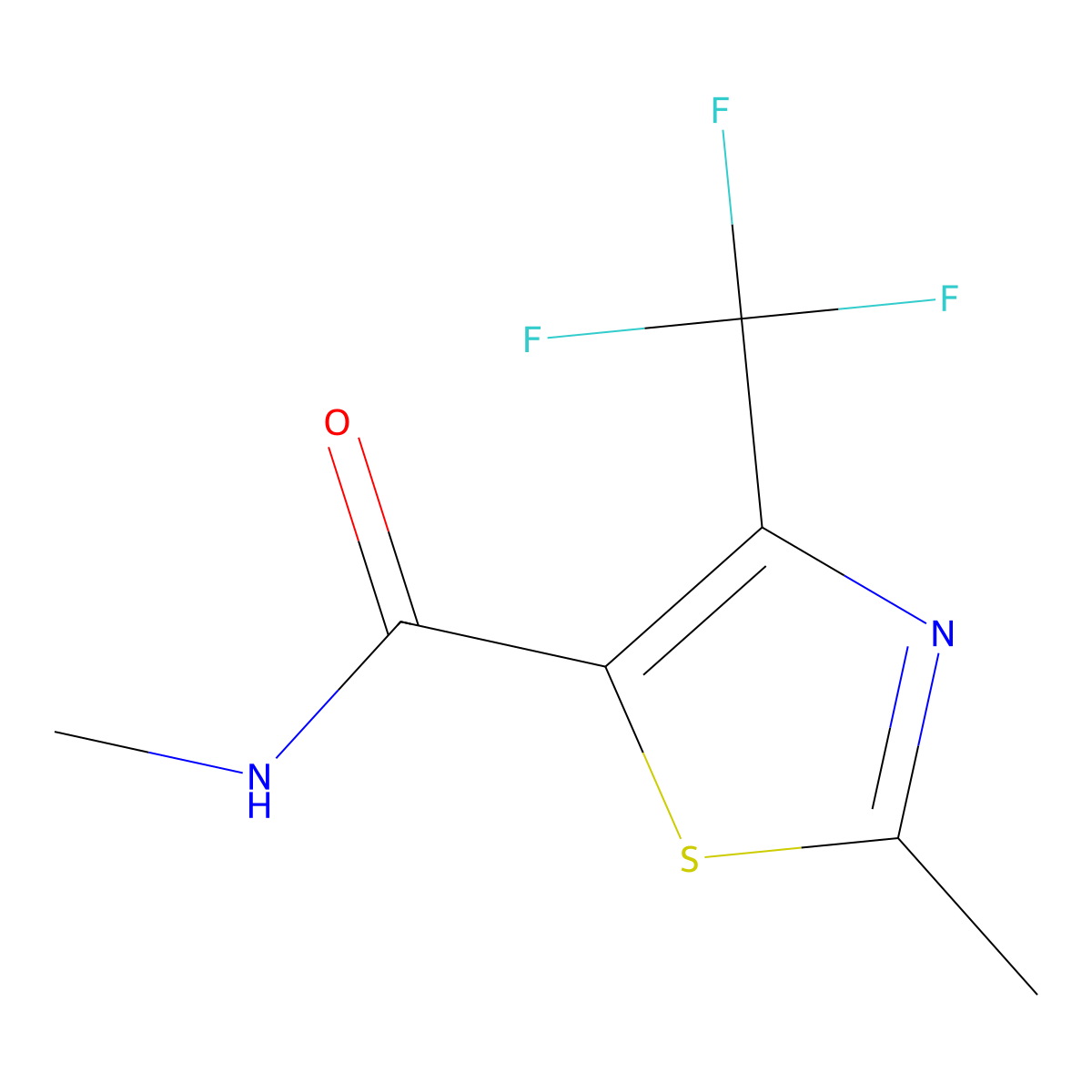 N,2-dimethyl-4-(trifluoromethyl)-1,3-thiazole-5-carboxamide molecular structure, CAS 320420-66-4