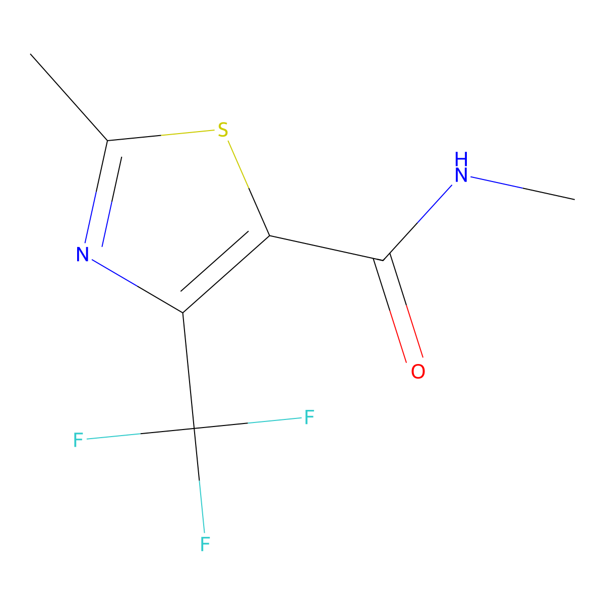 N,2-dimethyl-4-(trifluoromethyl)-1,3-thiazole-5-carboxamide molecular structure, CAS 320420-66-4
