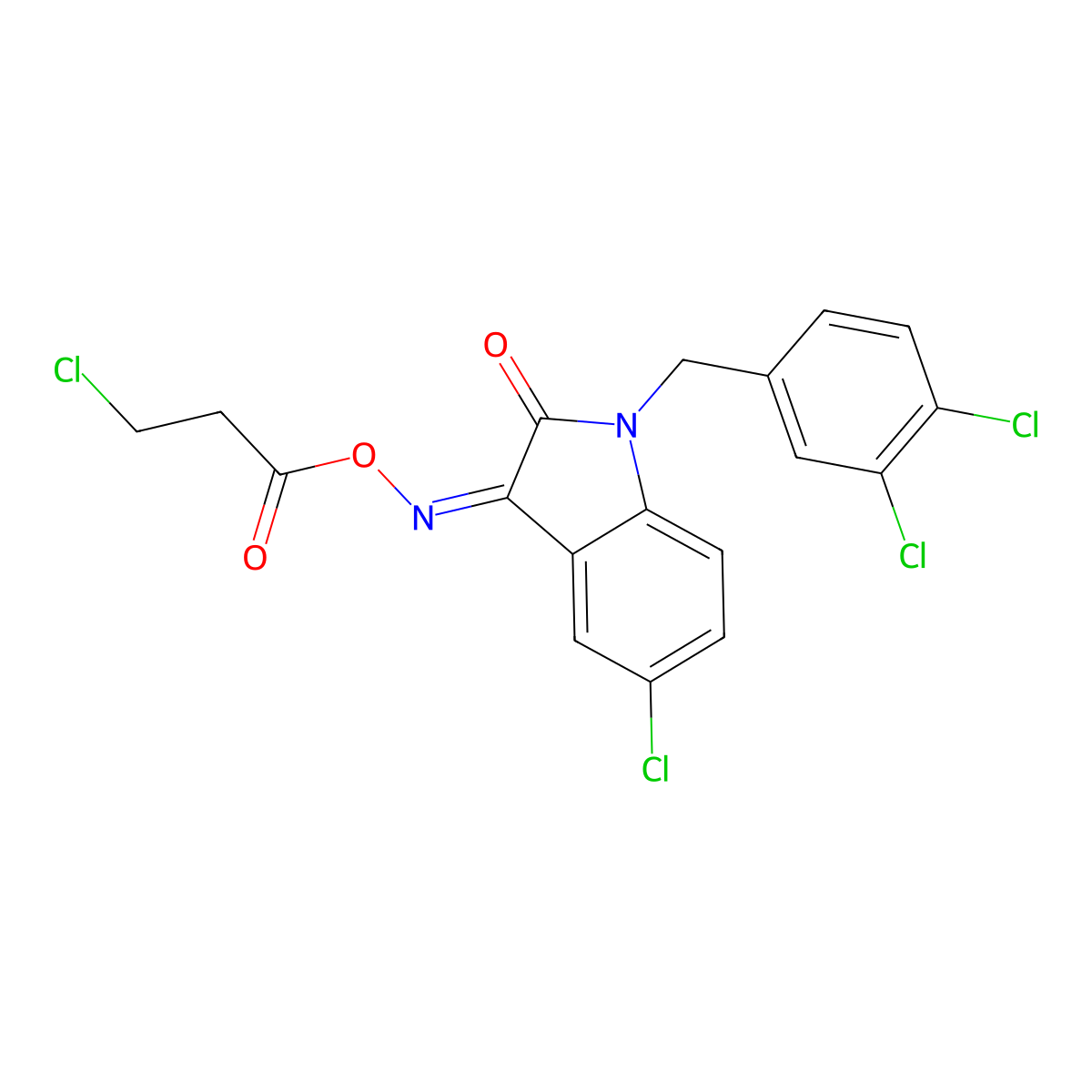 [[5-Chloro-1-[(3,4-dichlorophenyl)methyl]-2-oxoindol-3-ylidene]amino] 3-chloropropanoate molecular structure, CAS 320420-75-5
