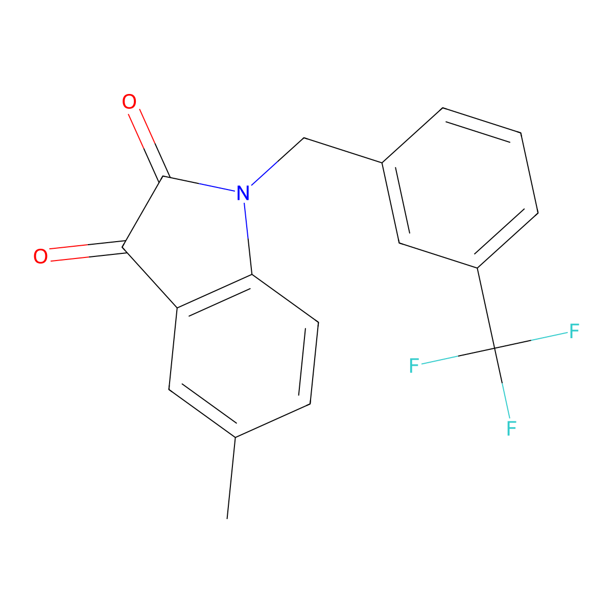 5-methyl-1-[3-(trifluoromethyl)benzyl]-1H-indole-2,3-dione molecular structure, CAS 320420-77-7