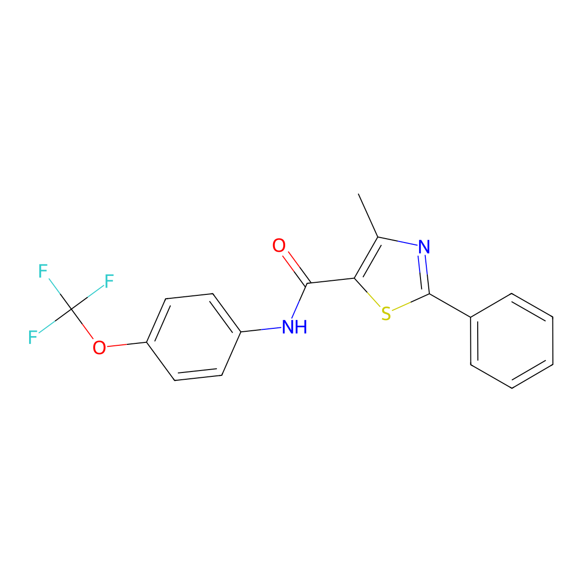 4-methyl-2-phenyl-N-[4-(trifluoromethoxy)phenyl]-1,3-thiazole-5-carboxamide molecular structure, CAS 320420-93-7