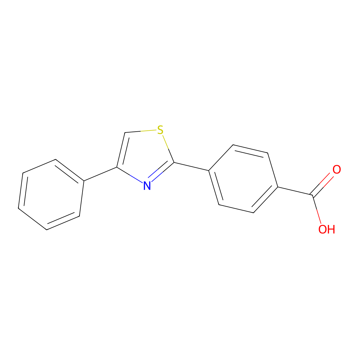 4-(4-phenyl-1,3-thiazol-2-yl)benzoic Acid molecular structure, CAS 320421-01-0