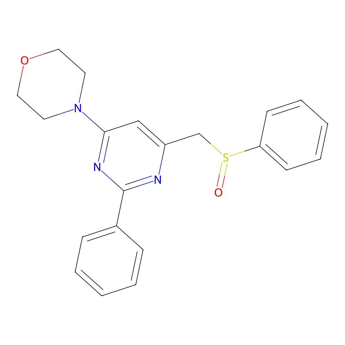 (6-Morpholino-2-phenyl-4-pyrimidinyl)methyl phenyl sulfoxide molecular structure, CAS 320421-35-0