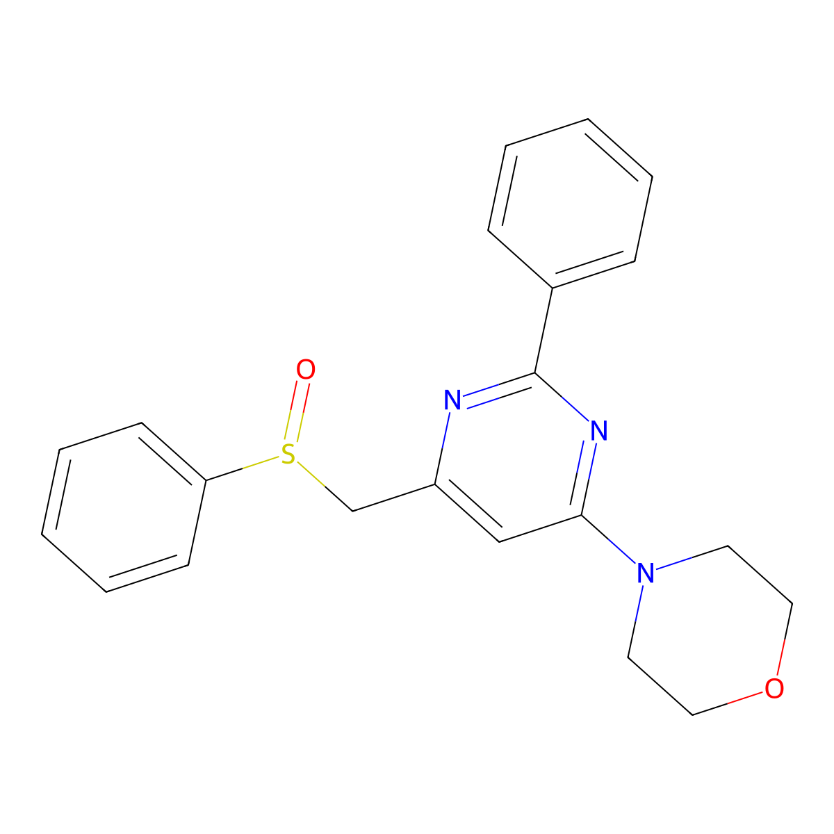 (6-Morpholino-2-phenyl-4-pyrimidinyl)methyl phenyl sulfoxide molecular structure, CAS 320421-35-0