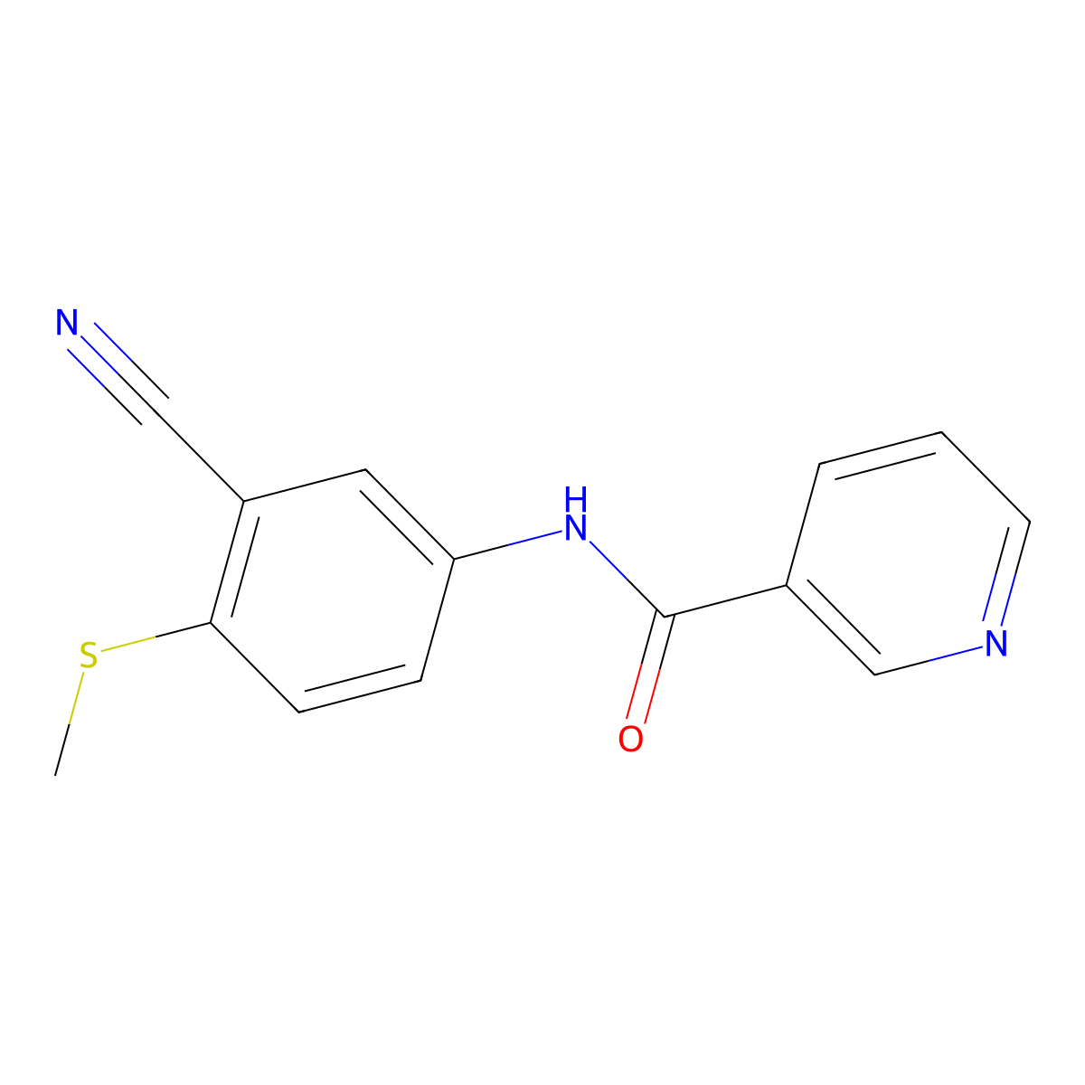 N-(3-Cyano-4-(methylsulfanyl)phenyl)nicotinamide molecular structure, CAS 320421-46-3
