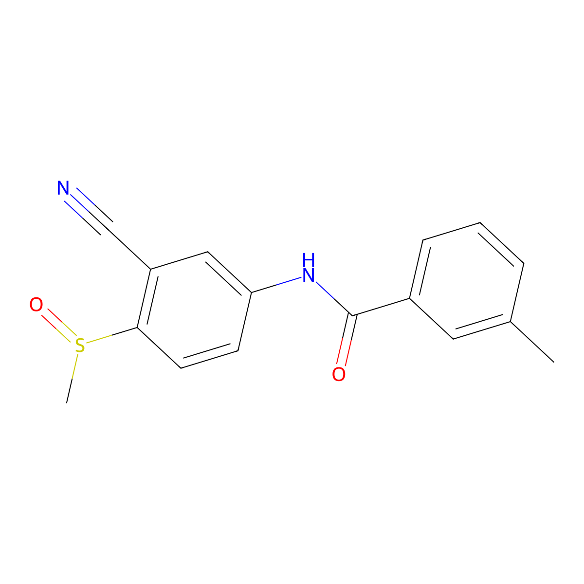 N-(3-Cyano-4-(methylsulfinyl)phenyl)-3-methylbenzenecarboxamide molecular structure, CAS 320421-56-5