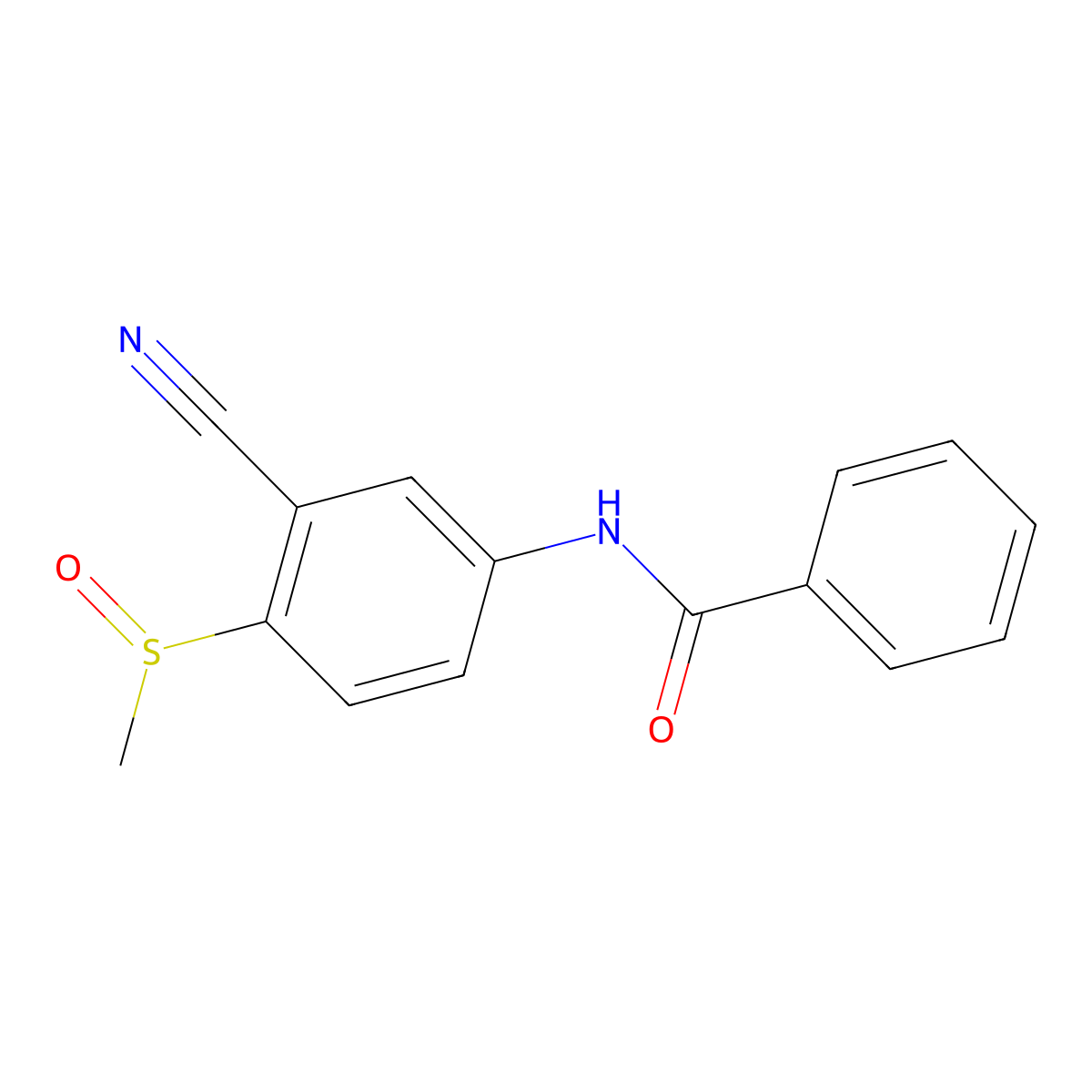 N-(3-Cyano-4-(methylsulfinyl)phenyl)benzenecarboxamide molecular structure, CAS 320421-57-6