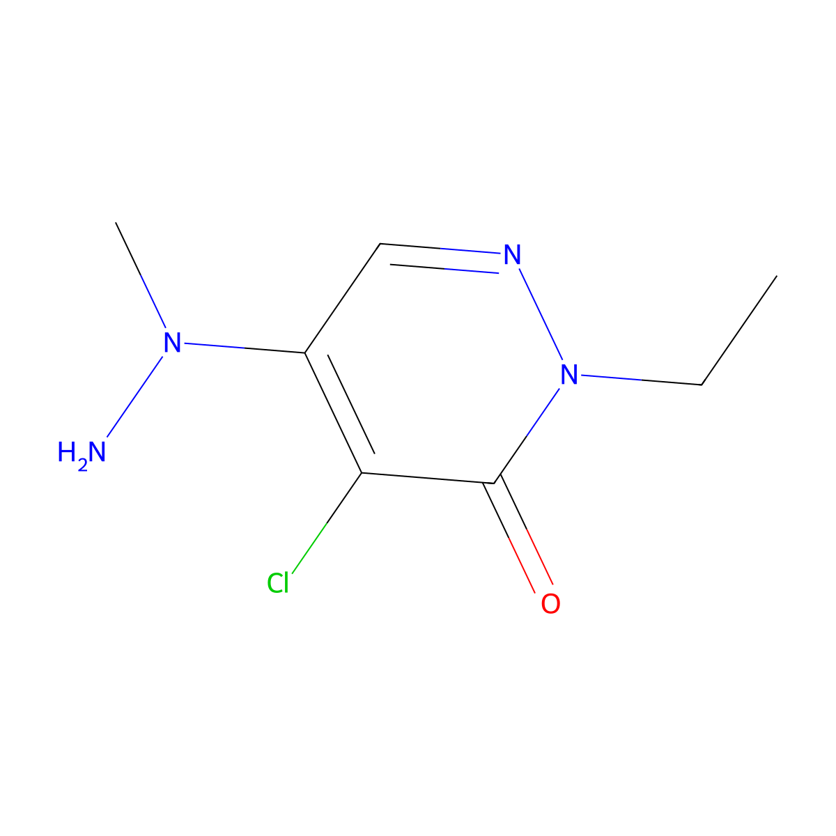 4-chloro-2-ethyl-5-(1-methylhydrazino)-3(2H)-pyridazinone molecular structure, CAS 320421-67-8