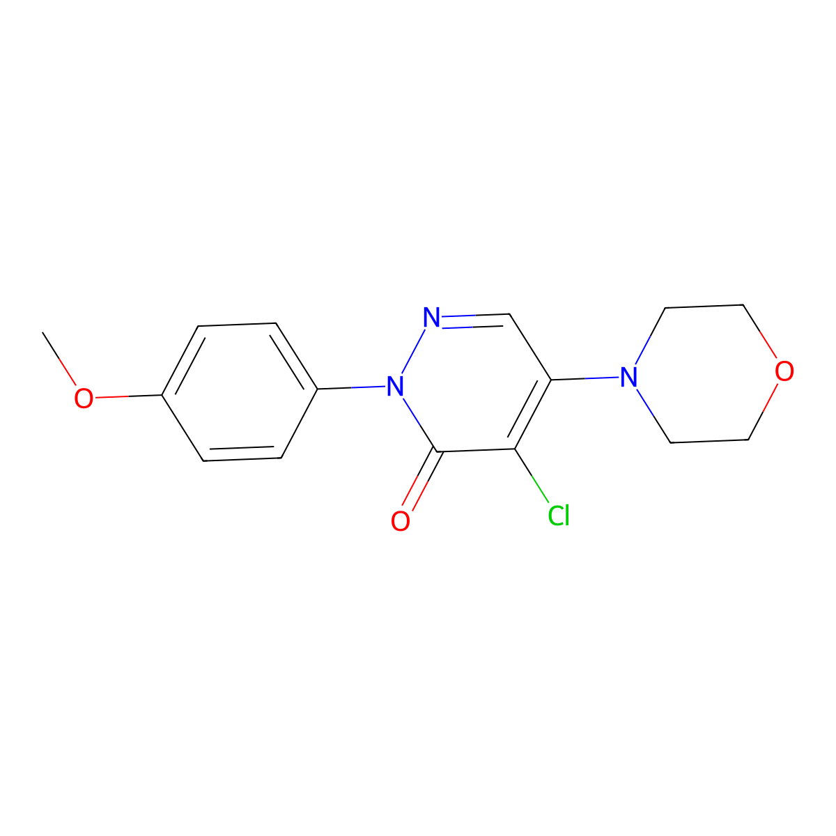 4-chloro-2-(4-methoxyphenyl)-5-morpholino-3(2H)-pyridazinone molecular structure, CAS 320421-71-4