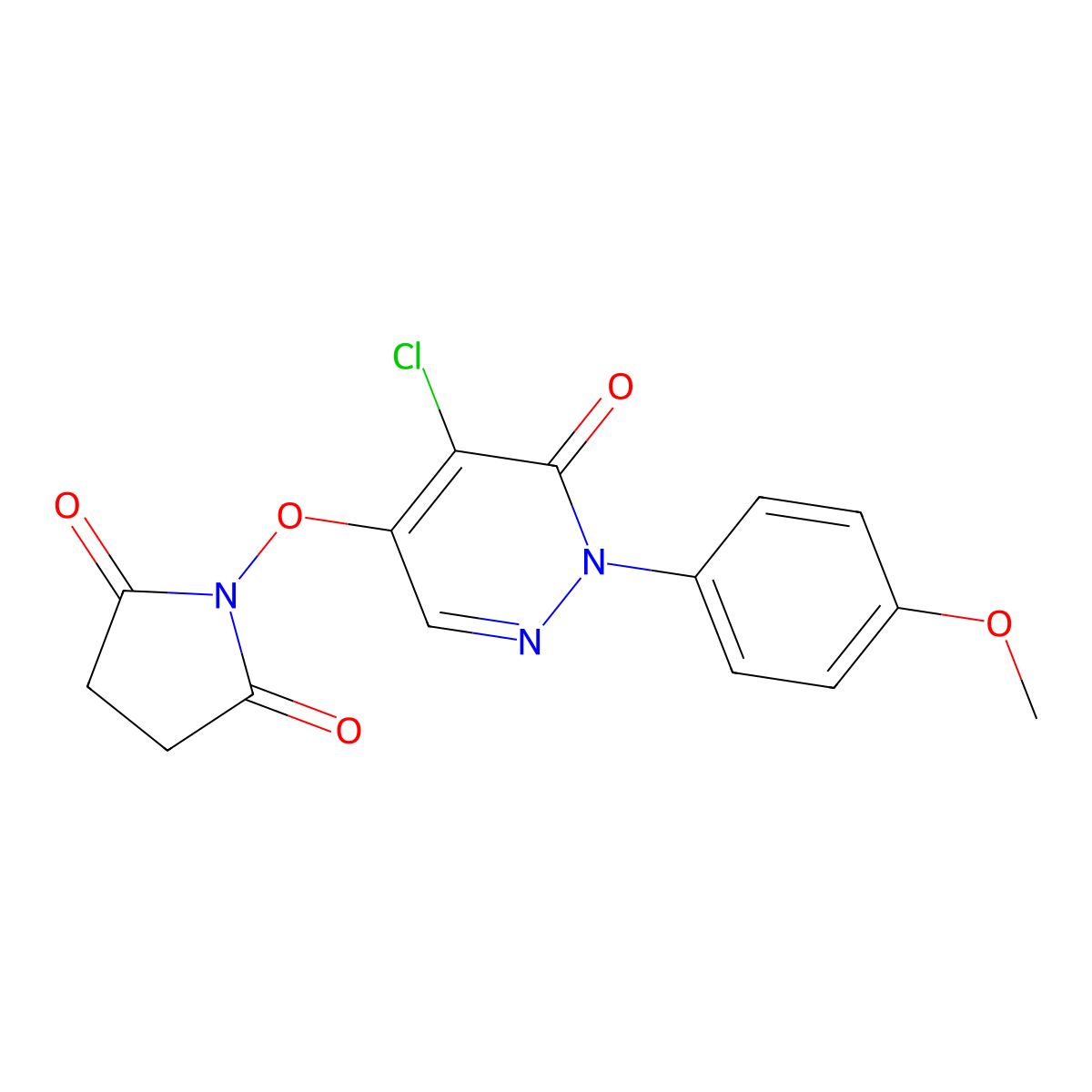 1-((5-Chloro-1-(4-methoxyphenyl)-6-oxo-1,6-dihydro-4-pyridazinyl)oxy)dihydro-1H-pyrrole-2,5-dione molecular structure, CAS 320421-76-9
