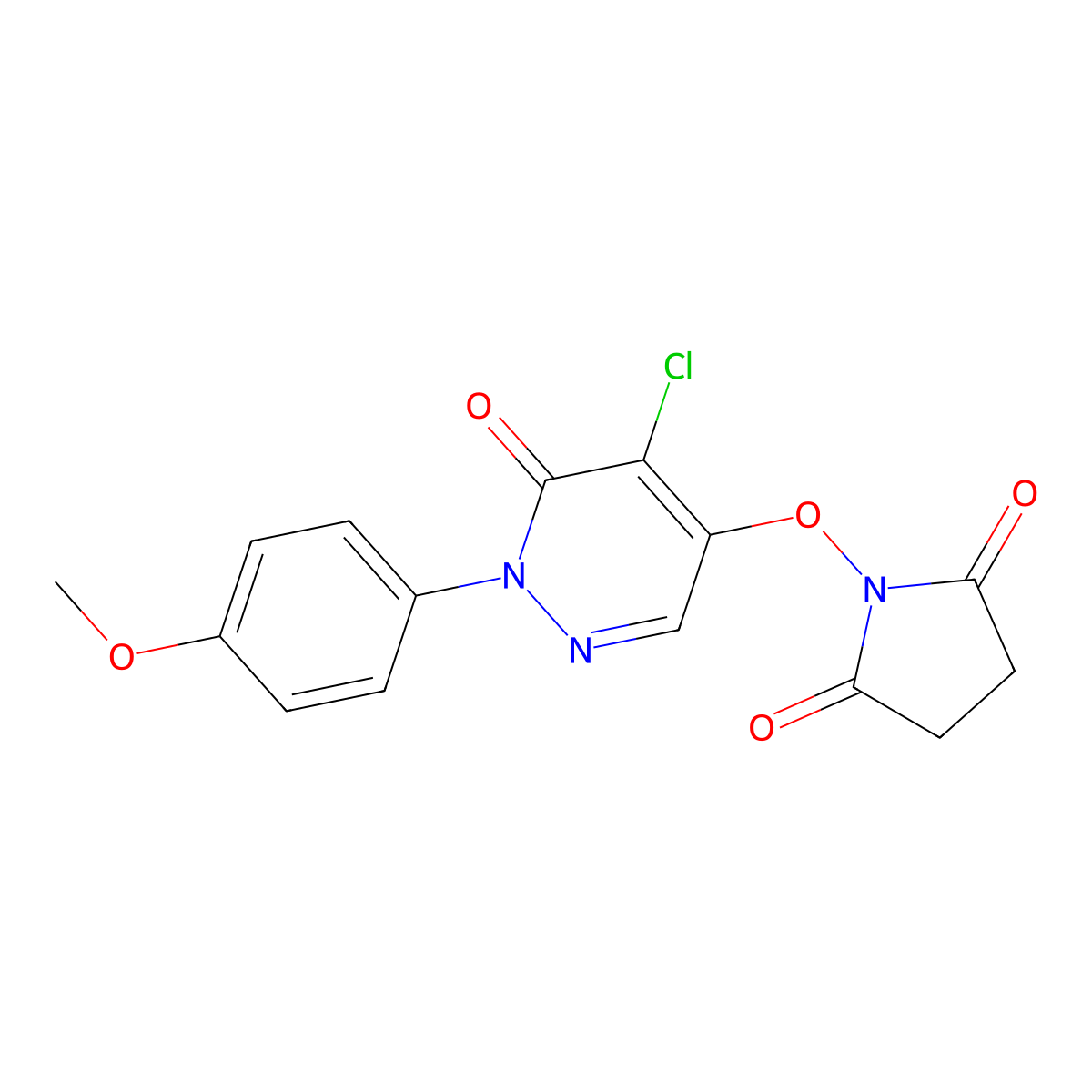 1-((5-Chloro-1-(4-methoxyphenyl)-6-oxo-1,6-dihydro-4-pyridazinyl)oxy)dihydro-1H-pyrrole-2,5-dione molecular structure, CAS 320421-76-9