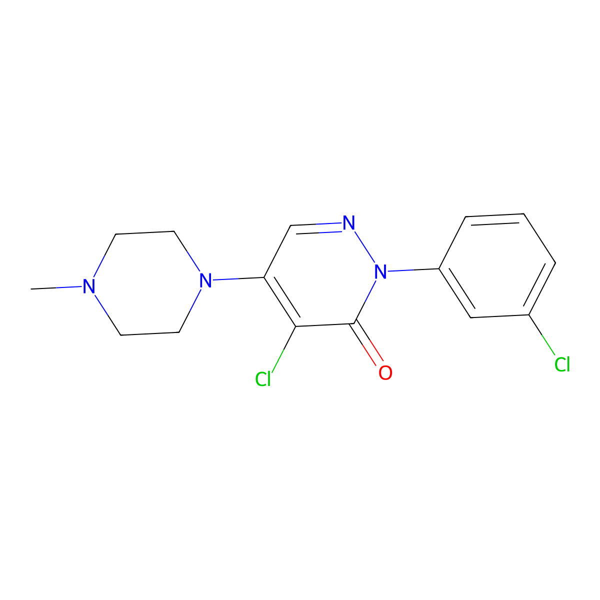 4-chloro-2-(3-chlorophenyl)-5-(4-methylpiperazino)-3(2H)-pyridazinone molecular structure, CAS 320421-78-1
