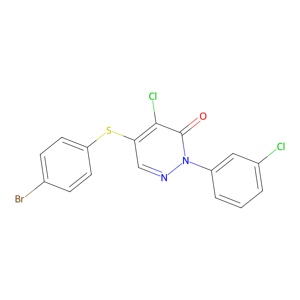 5-((4-Bromophenyl)sulfanyl)-4-chloro-2-(3-chlorophenyl)-3(2H)-pyridazinone molecular structure, CAS 320421-80-5