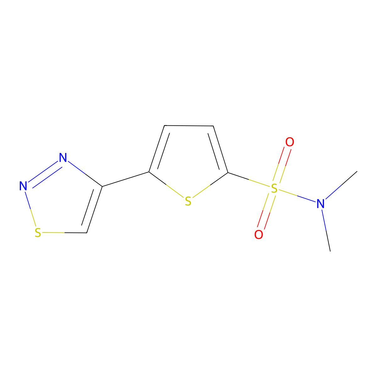 N,N-dimethyl-5-(1,2,3-thiadiazol-4-yl)-2-thiophenesulfonamide molecular structure, CAS 320421-85-0