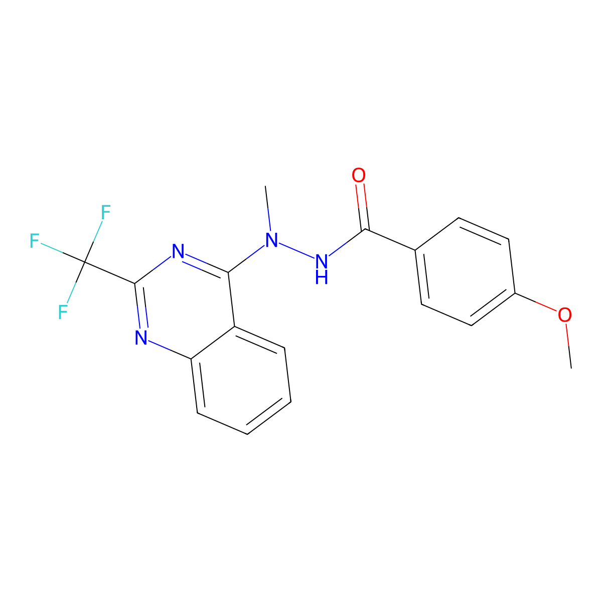 4-methoxy-N'-methyl-N'-[2-(trifluoromethyl)quinazolin-4-yl]benzohydrazide molecular structure, CAS 320421-89-4