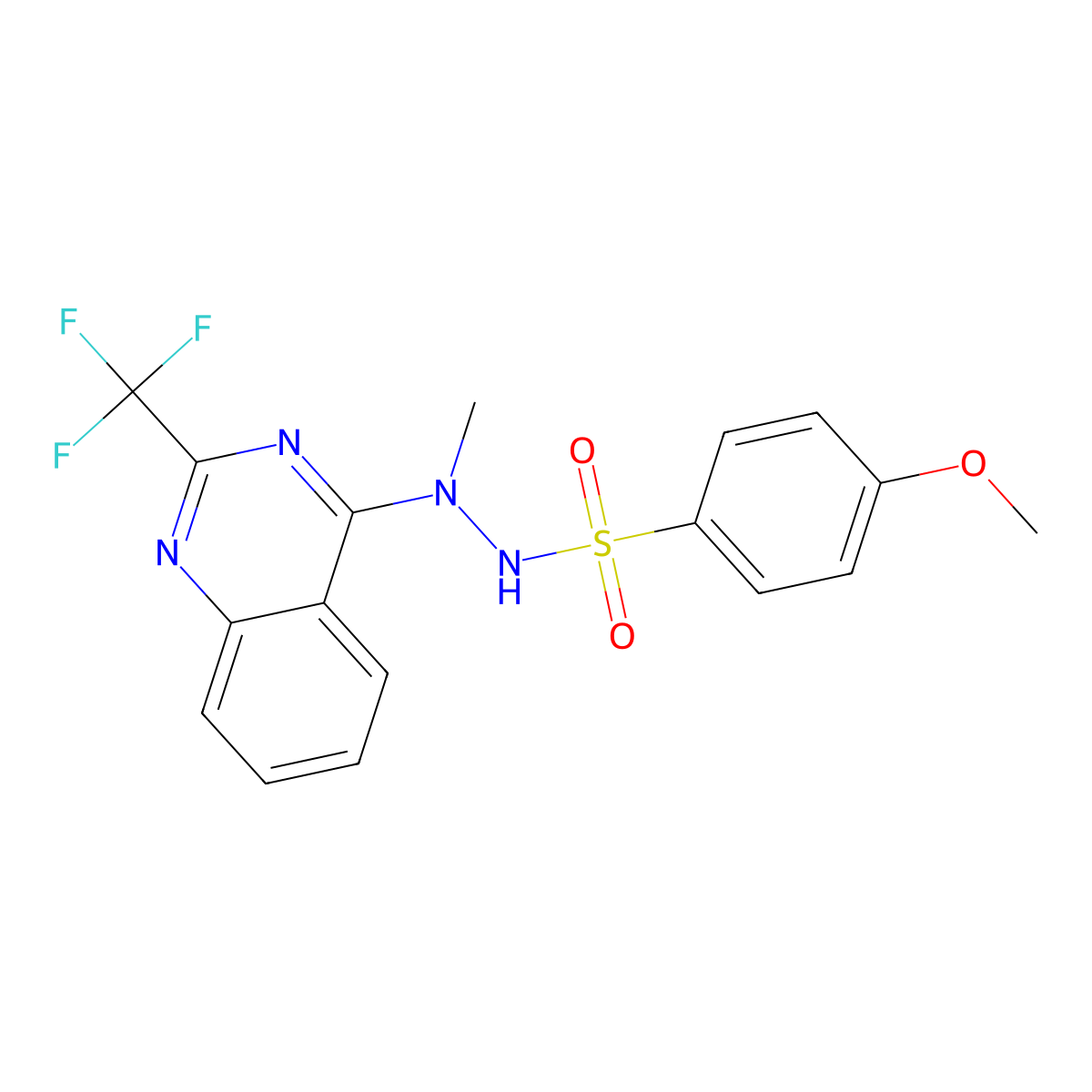 4-Methoxy-N'-methyl-N'-(2-(trifluoromethyl)-4-quinazolinyl)benzenesulfonohydrazide molecular structure, CAS 320421-90-7