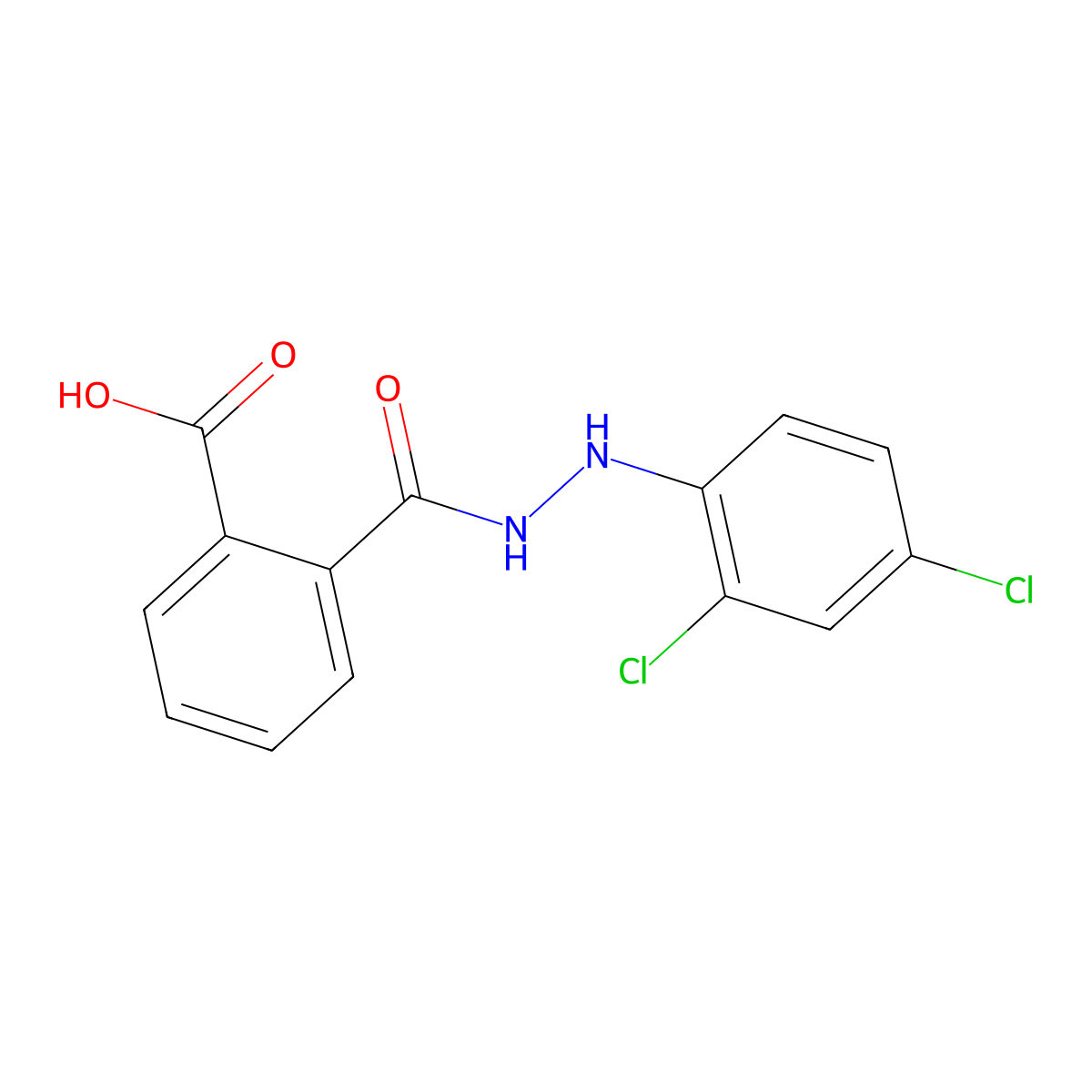 2-{[2-(2,4-Dichlorophenyl)hydrazino]carbonyl}benzenecarboxylic acid molecular structure, CAS 320421-97-4