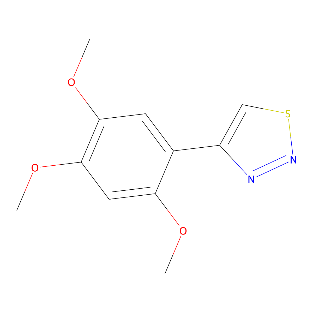 2,4-Dimethoxy-5-(1,2,3-thiadiazol-4-yl)phenyl methyl ether molecular structure, CAS 320421-98-5
