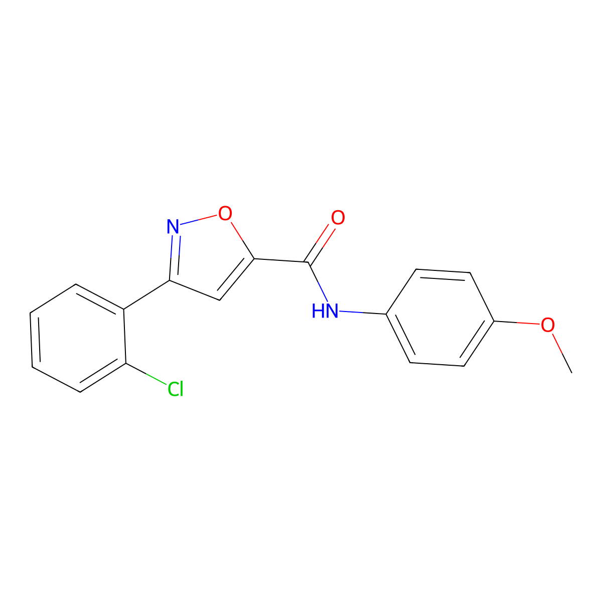 3-(2-chlorophenyl)-N-(4-methoxyphenyl)-1,2-oxazole-5-carboxamide molecular structure, CAS 320422-28-4
