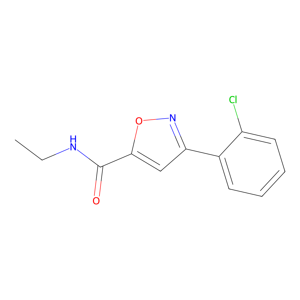 3-(2-chlorophenyl)-N-ethyl-1,2-oxazole-5-carboxamide molecular structure, CAS 320422-29-5