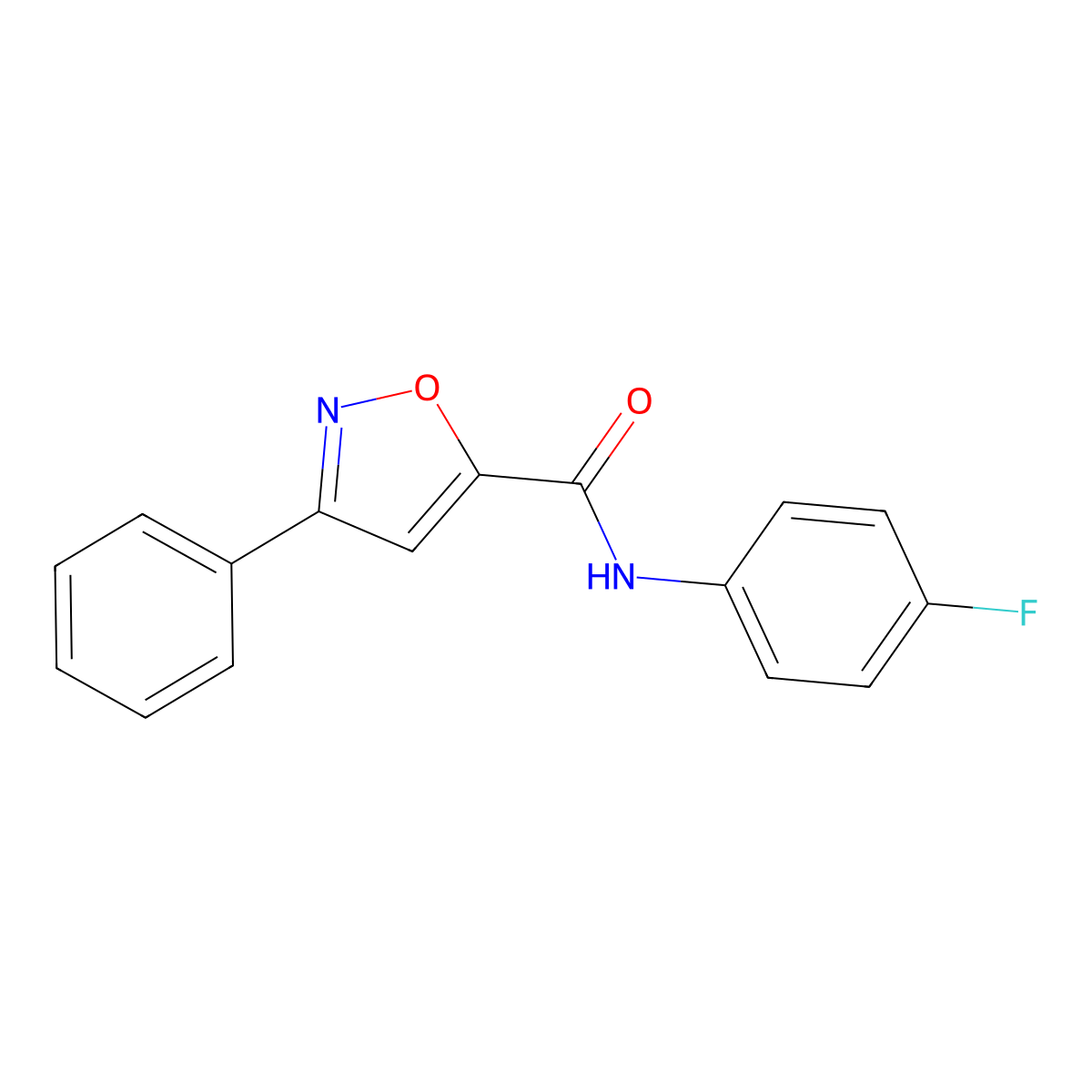 N-(4-fluorophenyl)-3-phenyl-1,2-oxazole-5-carboxamide molecular structure, CAS 320422-31-9