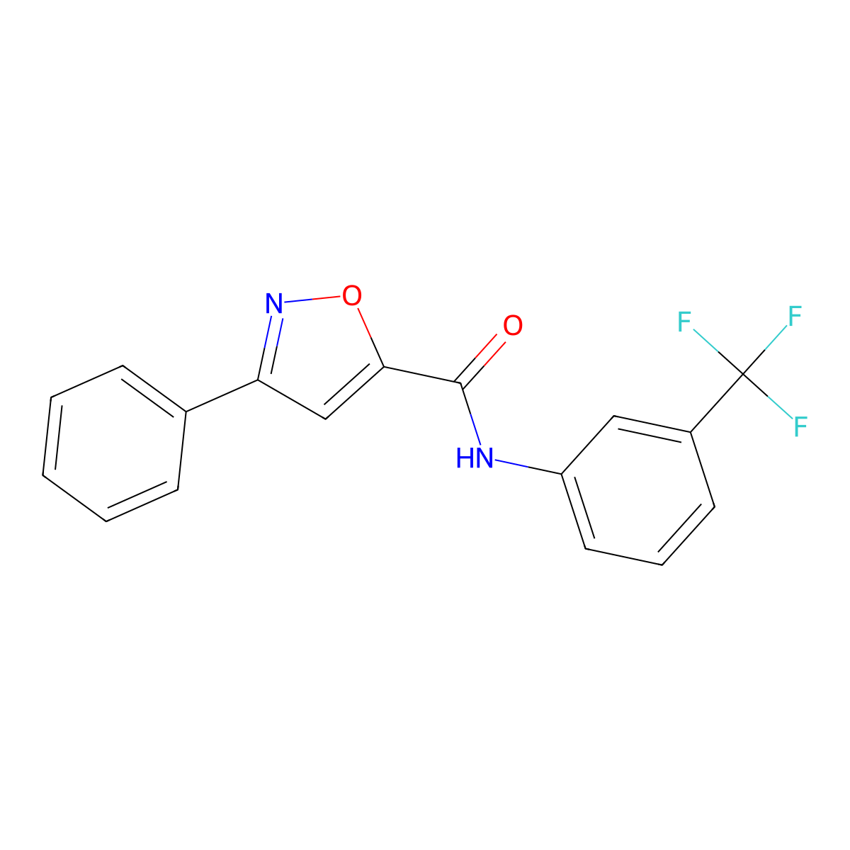 3-phenyl-N-[3-(trifluoromethyl)phenyl]-1,2-oxazole-5-carboxamide molecular structure, CAS 320422-32-0