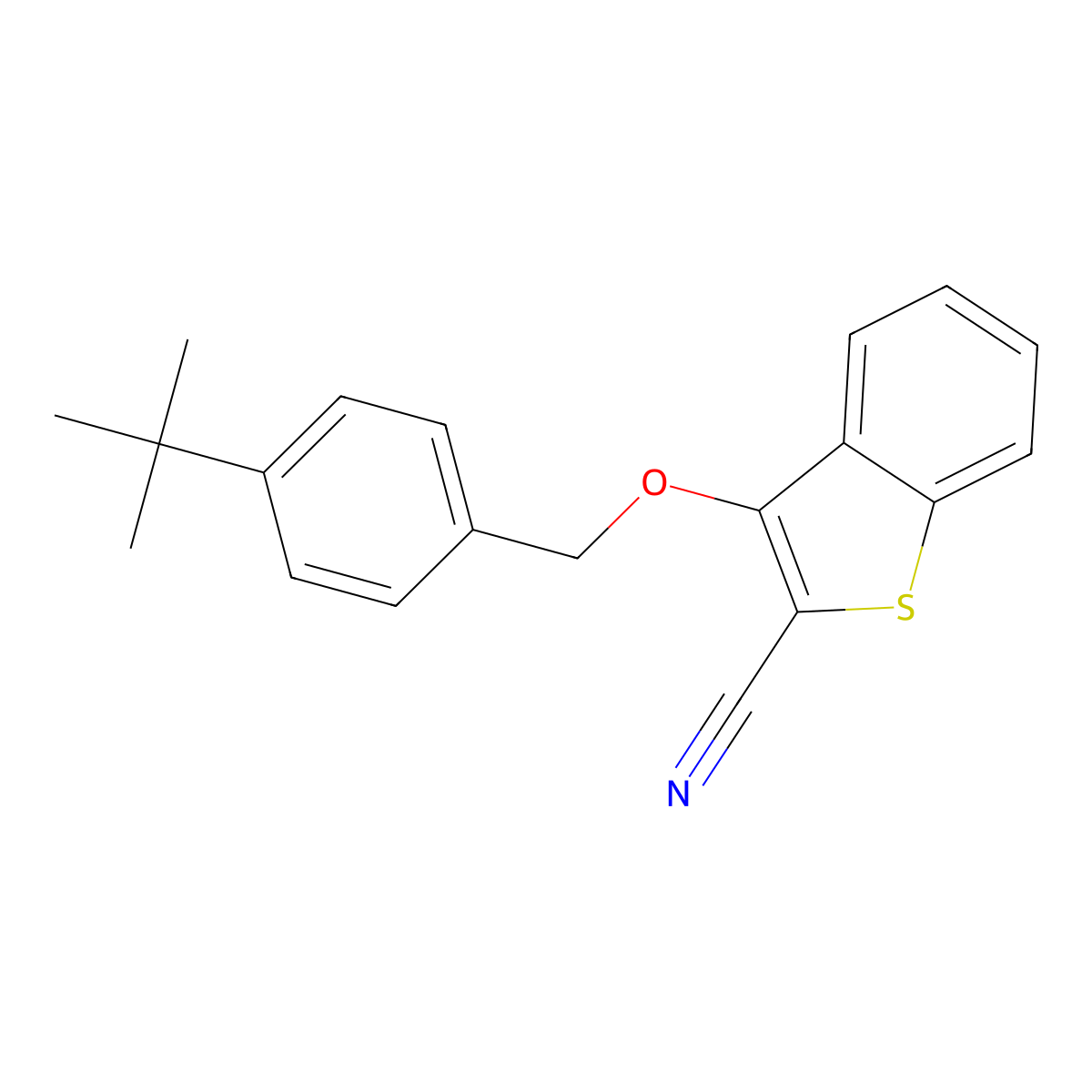 3-[(4-Tert-butylphenyl)methoxy]-1-benzothiophene-2-carbonitrile molecular structure, CAS 320422-43-3
