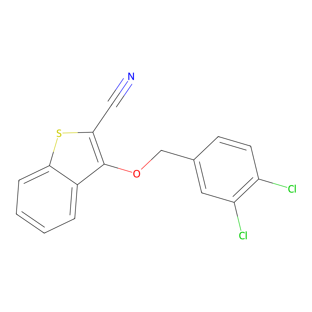 3-[(3,4-Dichlorobenzyl)oxy]-1-benzothiophene-2-carbonitrile molecular structure, CAS 320422-48-8