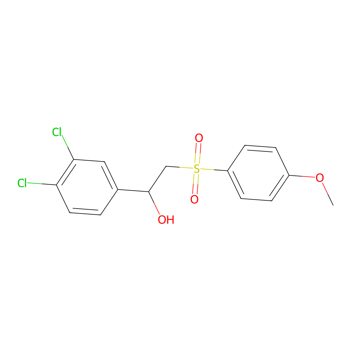 1-(3,4-Dichlorophenyl)-2-[(4-methoxyphenyl)sulfonyl]-1-ethanol molecular structure, CAS 320422-59-1